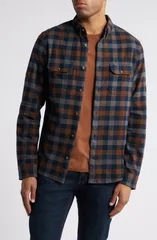 フェールラーベン メンズ トップス シャツ コットン ダウン Fjllrven Skog Trim Fit Plaid Cotton Flannel ButtonDown Shirt Dark Navのサムネイル