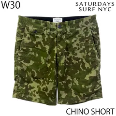 【USED／W30】SATURDAYS SURF NYC チノショーツ ウッドランドカモのサムネイル