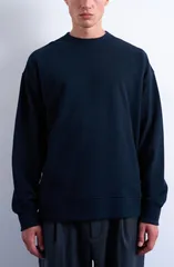 トップマン メンズ アウター パーカー・スウェット シャツ コットン Topman Lightweight Oversize Cotton Sweatshirt Navy ネイビーのサムネイル