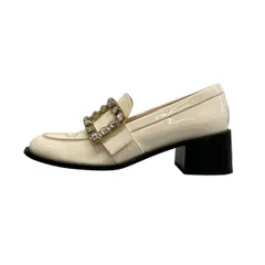 RogerVivier(ロジェヴィヴィエ) ローファー 37 レディース美品  - アイボリー ビジュー レザーのサムネイル