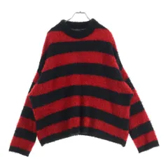 SAINT MICHAEL (セントマイケル) 25AW GLITTER BORDER CREW NECK KNIT グリッターボーダー クルーネックニット セーター ブラック/レッド SM-HR1-0000-069のサムネイル