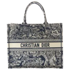 Christian Dior (クリスチャンディオール) ブックトート ラージ トワル ドゥ ジュイ リバース エンブロイダリー ハンドバッグ トートバッグ ネイビー ジャガード M1286ZRGO_M35I
