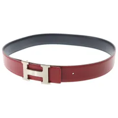 HERMES (エルメス) コンスタンス レザーベルト レッド シルバー金具□G刻印のサムネイル