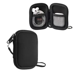 kwmobile in-ear Headphones対応 ケース - イヤホンケース ネオプレン ポーチ 6 x 9 cm 黒色のサムネイル