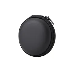 FamGift 黒色円形イヤホンケース デジタルアクセサリー収納バッグ ワイヤレスイヤホン防水携帯用パッケージのサムネイル