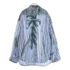 Acne Studios (アクネ ストゥディオズ) 25SS BUTTON UP SHIRT ボタンアップシャツ ストライプ柄 レーヨン ブルー FN-MN-SHIR000890のサムネイル