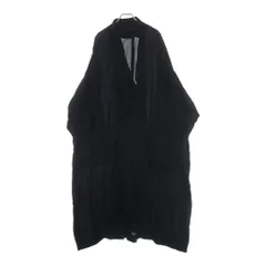 Yohji Yamamoto POUR HOMME (ヨウジヤマモト プールオム) オープンカラー ロングシャツ コート ブラックのサムネイル