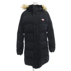 ダントン DANTON フーデッドダウンコート ロング フェイクファー付き ロゴワッペン ジップアップ S 紺 ネイビー FA12-111-02 /GV ■ECD005のサムネイル
