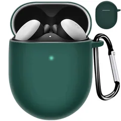 AIYYXX Pixel Buds Pro ケース 全面保護 ピクセルバッズプロ ケース【カラビナ付き】 キズ防止 耐衝撃 防水 防塵 紛失防止 装着充電可能 google pixel buds pro ケース(Pixel Buds Pro ，グリーン)のサムネイル
