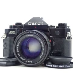 Excellent condition Canon A-1 SLR film camera 1321236 New FD NFD 50mm f1.4 standard prime manual old lens 4493777