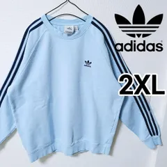アディダス 薄青 スウェット トレーナー 裏起毛 ゆるダボ 男性2XL スポーツのサムネイル