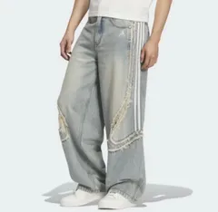 ☆ adidas ☆ ワイドシルエット　バギーパンツデニム　ユニセックスのサムネイル
