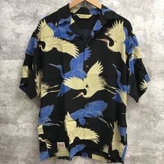ブッチャープロダクツ アットラスト ハワイアンシャツ 鶴 松 和柄