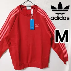 新品 アディダス 赤 スウェットトレーナー 裏起毛カットソー メンズM男女兼用のサムネイル