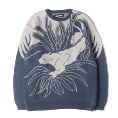 NEIGHBORHOOD ネイバーフッド ニット ネイビー 紺 サイズ:M | 21AW パンサー柄 ジャガード ニット セーター (JACQUARD / AW-KNIT. LS) | トップス プルオーバー【メンズ】【中古】のサムネイル