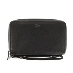 Dior HOMME ディオールオム ロゴ グレイン レザー オーガナイザー (20-BO-0138) | ブラック 黒 | イタリア製 ファッション アイテム【メンズ】【中古】のサムネイル
