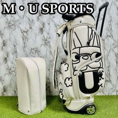 M.U SPORTS ミエコウエサコ キャスター付き キャディバッグ 美品】MUスポーツ ミエコウエサコ カート式 キャディバッグ キャスター
