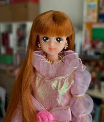 希少おへそドットあり初代リカちゃん本体 オリジナルドレスパーティ 