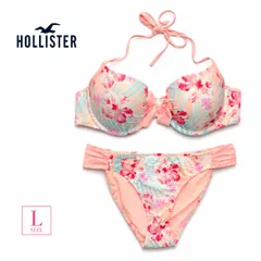 ホリスター HOLLISTER レディース 花柄 ビキニ 水着 フローラル ホルターネック ワイヤー入り パッド付き リゾート ビーチ プール 海 スイムウェア ピンク Lサイズのサムネイル