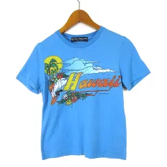 ケイタマルヤマ KEITA MARUYAMA Tシャツ ハワイ ロゴ プリント コットン クルーネック 半袖 XS 青 ブルー 小さいサイズのサムネイル