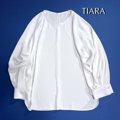 kT43 TIARA 2025SS タックドルマンスリーブブラウス シャツ オフィス 長袖 シャツ アイボリー ティアラ 定価19,800円のサムネイル