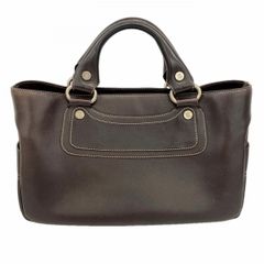 正規品 上品 白ステッチ セリーヌ CELINE ブギーバッグ 黒 レザー