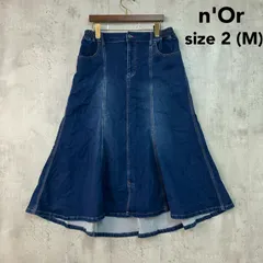 N'Or LABEL ノアール パウダー裏起毛デニムマーメイドスカート 2サイズ M相当 オイル加工 柔らかな肌触り ストレッチ 暖か ロング丈 ボトムス カジュアル 大人可愛い 体型カバー レディース ★ ■■のサムネイル