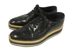 PRADA プラダ ウィングチップ 厚底 ローファー 38 - メルカリ