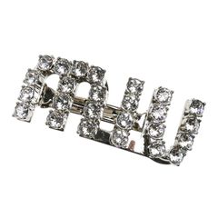 極美品✨ 付属品完備 ミュウミュウ クリスタルヘアピン バレッタ FRID 