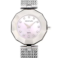 電池交換済 CENTURY センチュリー タイムジェム ダイヤモンド 12Pダイヤ 100m防水 ピンクシェル SS ステンレス レディース クォーツ【6ヶ月保証】【腕時計】【中古】のサムネイル