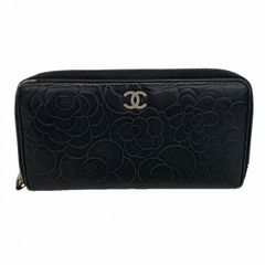 CHANEL カメリア エンボス ラウンドファスナー 長財布 - メルカリ