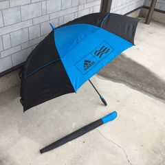 6137 adidas 아디다스 골프용 우산 엄브렐러 파라솔 ShedRain 쉐드레인 블랙×블루 전체 길이 약 108cm 골프 용품