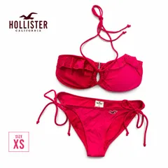 HOLLISTER ホリスター ビキニ レディース XS ピンク フリル 水着 セパレート ビキニセット パッド取り外し可 サイドリボン 海 プール リゾート 海外ブランドのサムネイル