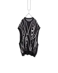 LAD MUSICIAN　ラッドミュージシャン　手錠柄コットンニットベスト 2120-003HIGH GAUGE WJQ KNIT CHAIN VEST_iD260529-046のサムネイル
