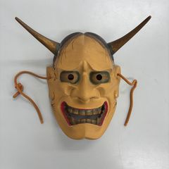 天狗面 壁掛け 飾り面 木彫 狂言 能面 魔除け 縁起物 骨董 時代物 民芸