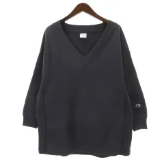 チャンピオン CHAMPION SLOBE別注 Vネック スウェット トレーナー 長袖 ネイビーグレー M 260608E