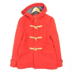 シップス SHIPS ダッフルコート ミディアム丈 毛 M レッド kz12823