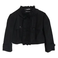 DOLCE&GABBANA ドルチェアンドガッバーナ フリル クロップド ジャケット ショート丈 ブルゾン ブラック系 36【中古】のサムネイル