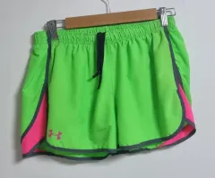 S) UNDER ARMOUR アンダーアーマー ネオンライム ウーブン ショーツ ハーフパンツ