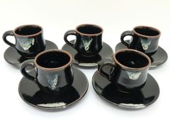 益子焼】 陶器 カップ＆ソーサー 6客セット 釉薬仕上げ - メルカリ