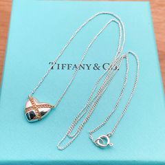 美品】 ティファニー シグネチャー クロス ネックレス コンビ 925 750