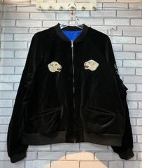 John UNDERCOVER スカジャン スカル刺繍 ブラック - メルカリ