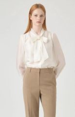 美品 ボールジィ クリアデシン ボウタイブラウス シャツ ホワイト 人気