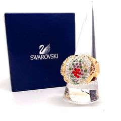美品☆ SWAROVSKI スワロフスキー ネックレス ハート サークル 