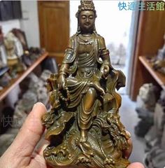 仏教美術 中国 仏像 水月観音 小仏像 銅製 銅器 - メルカリ