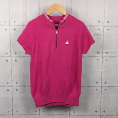 adidasgolf   アディダスゴルフ　半袖ニット　ハーフジップ　  レディース　Mサイズ　ピンクのサムネイル