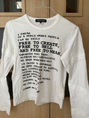 お値下げしました！ コムデギャルソン メッセージロゴ Tシャツ - メルカリ