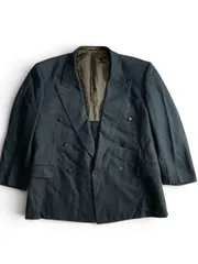 希少　希少デザイン　GIVENCHY　ジバンシー　テーラードジャケット　ダブル　ネイビー系　サイズL　ウール　90s　ヴィンテージ　センターボタンのサムネイル