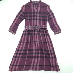 英国購入 BURBERRY BRIT バーバリー チュニック ワンピース S 紫 