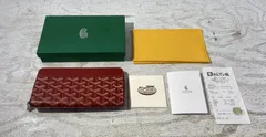 [紫波85-4-0612]【中古】GOYARD ゴヤール PORTEFEUILLE MATIGNON GM 2 ROUGE ポルトフォイユ マティニョン GM 財布のサムネイル